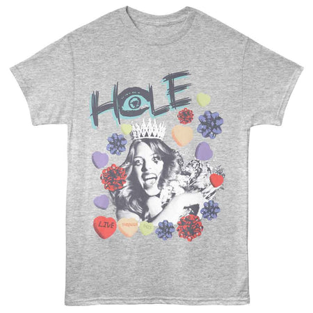Hole - Hearts And Bows - Grey t-shirt