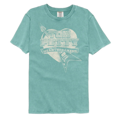 Tom Petty - Guitar Heart - Seafoam Garment Dye T-shirt