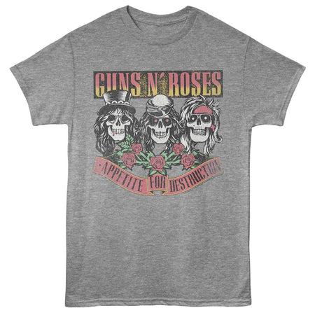 Guns N Roses - Appetite Skulls - Graphite Heather t-shirt