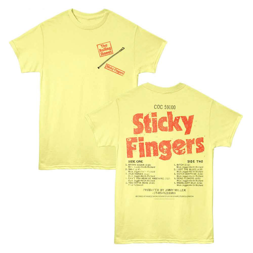 Rolling Stones - Sticky Fingers - Yellow Heather t-shirt