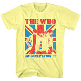 The Who - My Generation Union Jack - Yellow Heather  t-shirt