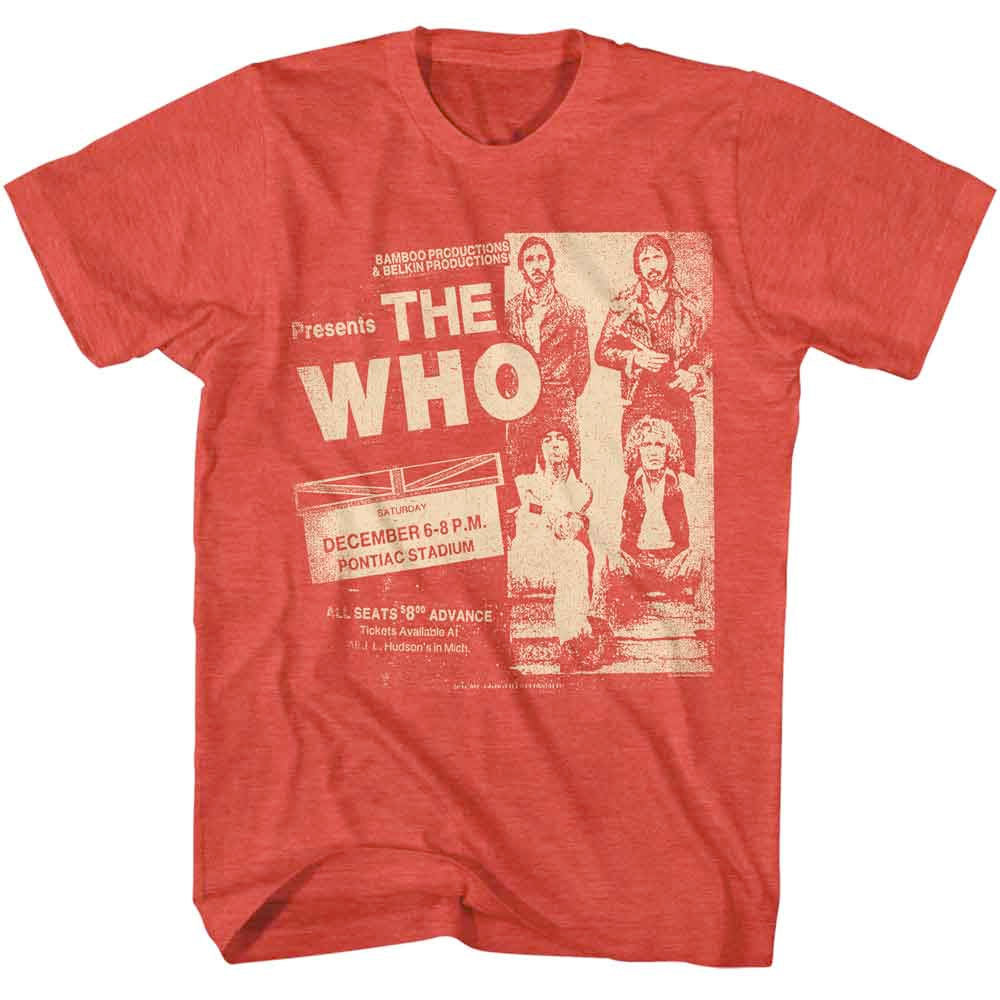 The Who - Pontiac Stadium - Red Heather  t-shirt