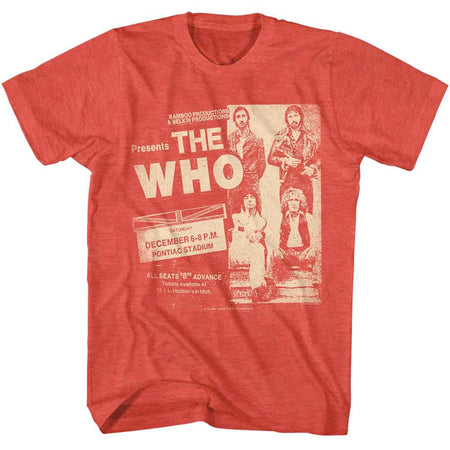 The Who - Pontiac Stadium - Red Heather  t-shirt