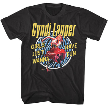 Cyndi Lauper - Girls Just Wanna   - Black t-shirt