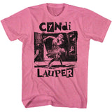Cyndi Lauper - Torn Note Dance - Retro Pink  Heather t-shirt
