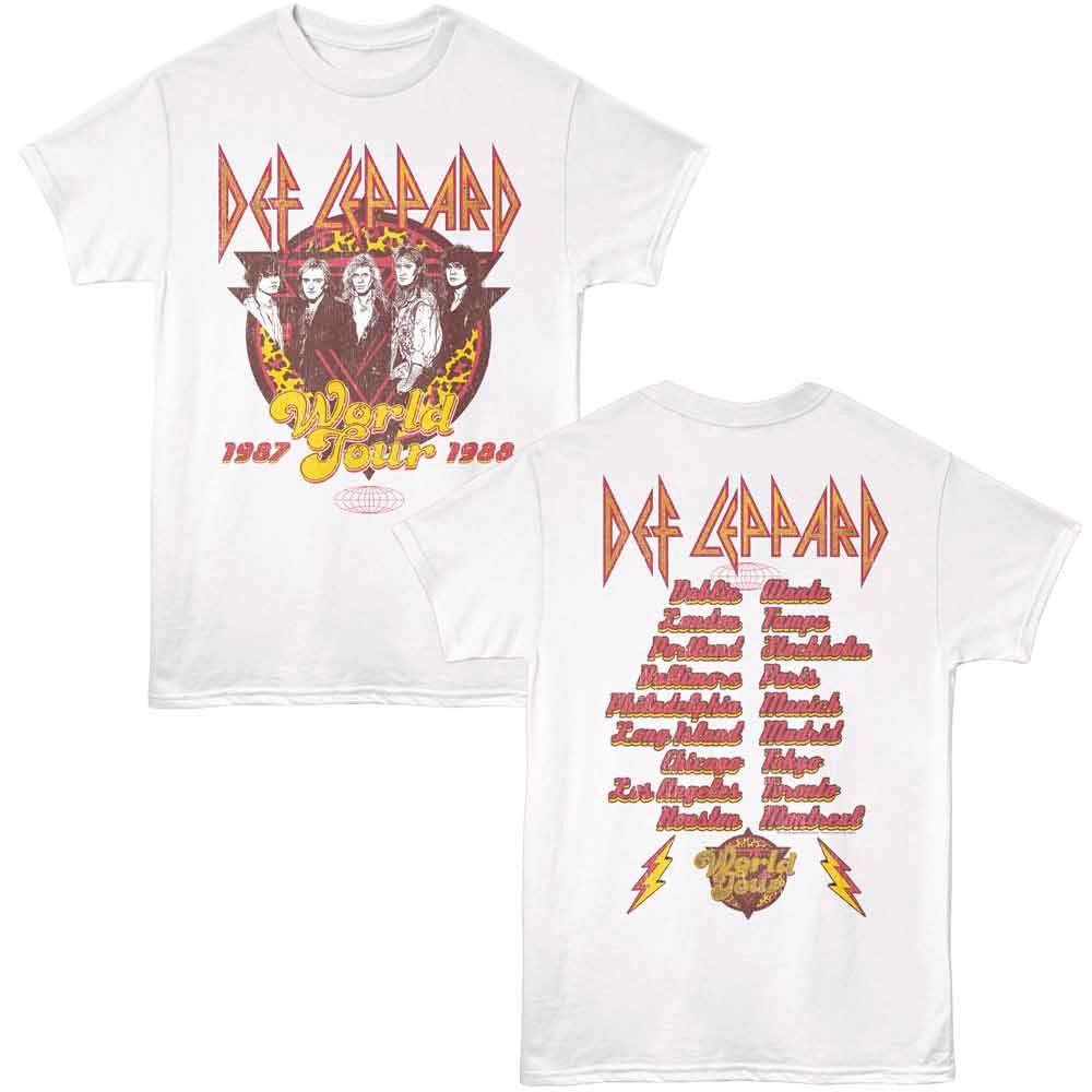 Def Leppard - 1987 88 World Tour - White t-shirt