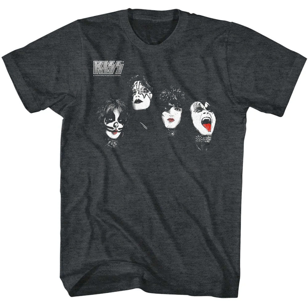 Kiss - Kiss Heads - Black Heather  t-shirt