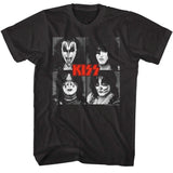 Kiss - Four Squares - Black  t-shirt