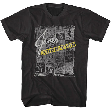 Jane's Addiction-Newspaper Collage - Black t-shirt