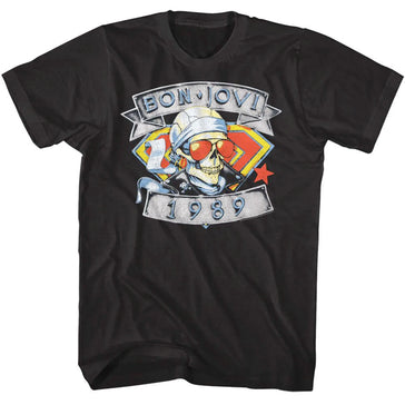 Bon Jovi - 1989 Skull Man - Black t-shirt