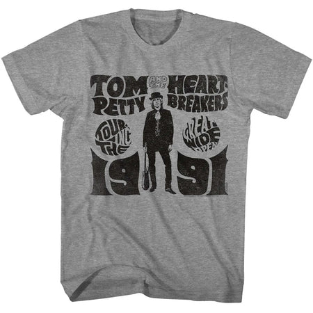 Tom Petty - Touring Great Wide Open 91 - Heather Grey  T-shirt