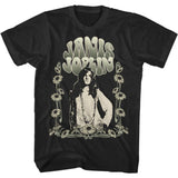 Janis Joplin - Art Nouveau Sunflowers - Black  t-shirt