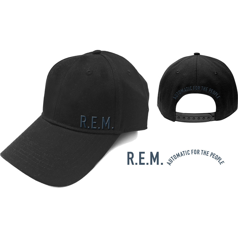 REM - Automatic For The People - Black OSFA Baseball Cap – burning