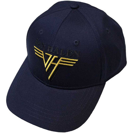 Van Halen - Text & Yellow Logo - OSFA Navy Blue Snapback Baseball Cap