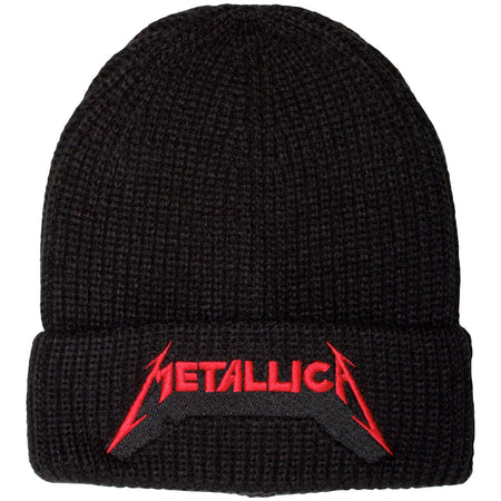 Metallica - Red Logo Shadow - Black OSFA Beanie Ski Cap