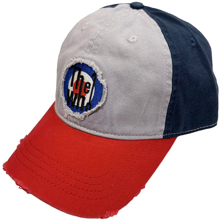 The Who - Distressed Target Logo  -Tricolour  OSFA  Baseball  Cap