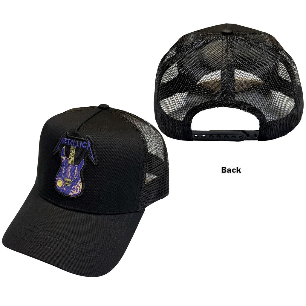 Metallica - Kirk Purple Ouija Guitar - Black. OSFA Mesh Back Baseball Cap