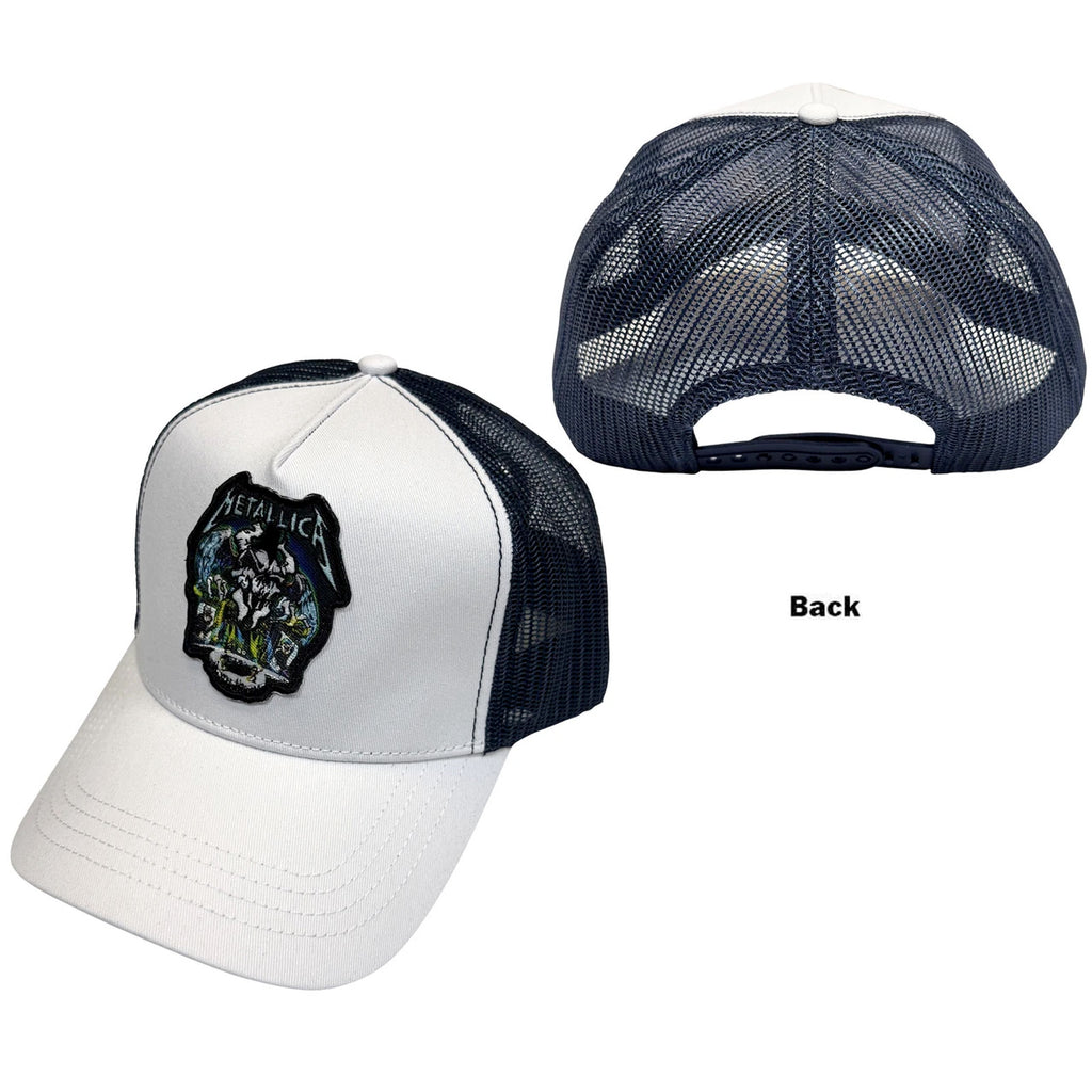 Metallica - Stage Pit - Navy Blue & White. OSFA Mesh Back Baseball Cap
