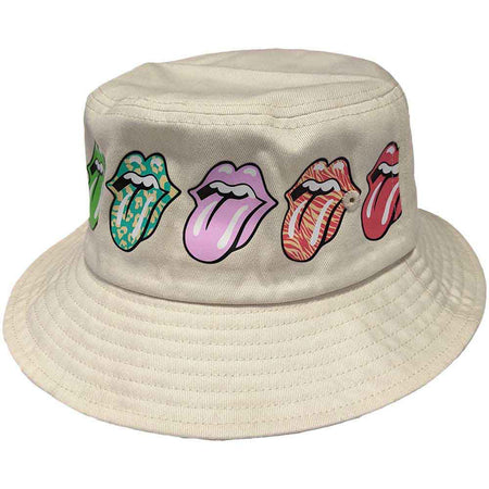 The Rolling Stones - Multi-Tongue Pattern - L/XL - Natural Bucket Cap
