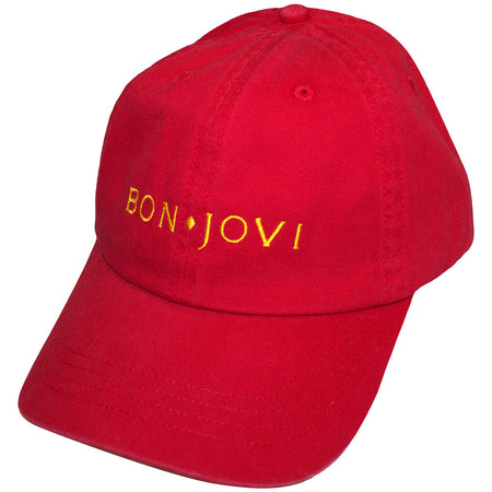 Bon Jovi - Original Logo - Red OSFA Baseball Cap