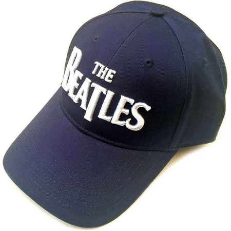 The Beatles - Drop T Logo  - Navy Blue OSFA Baseball Cap