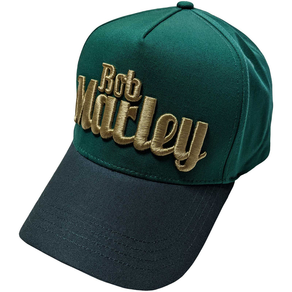 Bob Marley-Text Logo - Green OSFA Mesh Trucker Baseball Cap