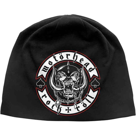 Motorhead - Lemmy-Biker Badge- Black OSFA Beanie Cap
