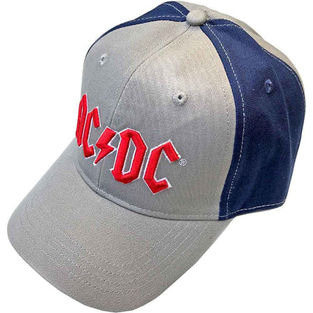 AC/DC - Red Logo -  2 Tone - Grey/Navy OSFA Baseball Cap