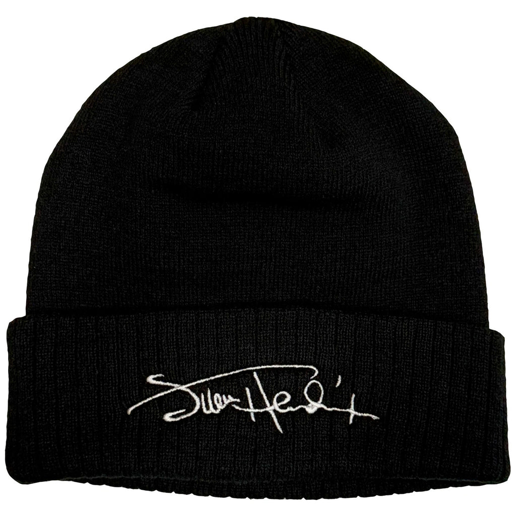 Jimi Hendrix - Signature Logo - Embroidered - Black OSFA Beanie Ski  Cap