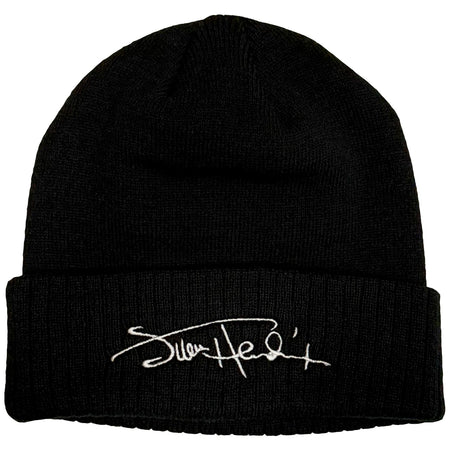 Jimi Hendrix - Signature Logo - Embroidered - Black OSFA Beanie Ski  Cap