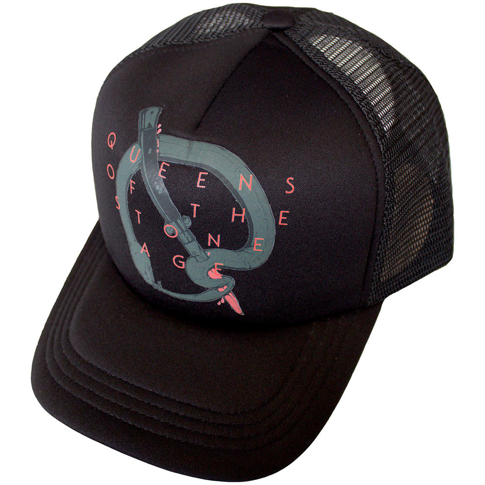 Queens of The Stone Age - Q  Emblem - Black Mesh Back Baseball Cap