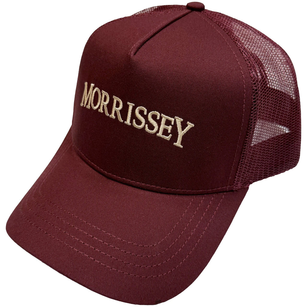 Morrissey - Arched Logo- Embroidered Logo - Maroon. Red OSFA Meshback Baseball  Cap