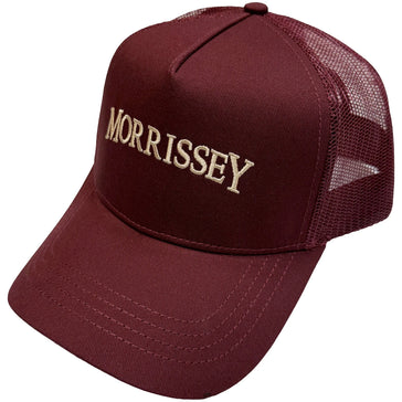 Morrissey - Arched Logo- Embroidered Logo - Maroon. Red OSFA Meshback Baseball  Cap