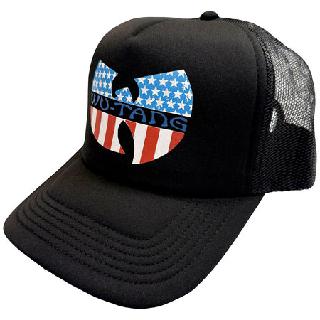 Wu Tang Clan - Star-Spangled Logo - OSFA Black Meshback Baseball Cap