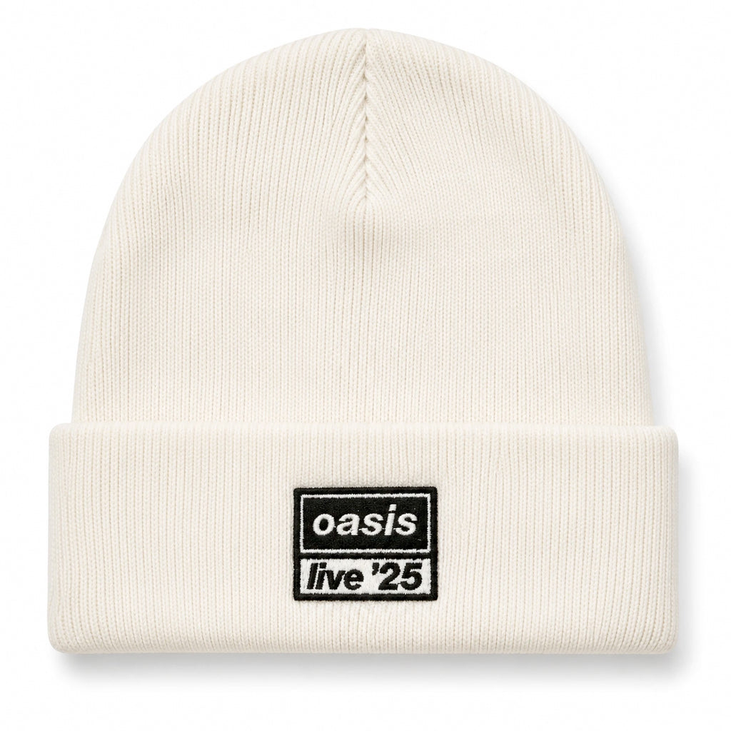 Oasis - Live '25 Embroidered Logo - Natural OSFA Beanie Ski  Cap