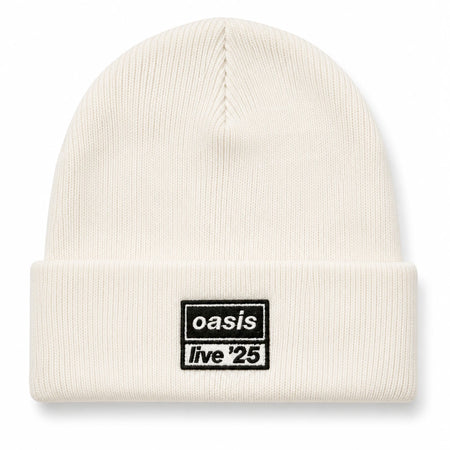 Oasis - Live '25 Embroidered Logo - Natural OSFA Beanie Ski  Cap