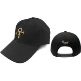 Prince - Gold Symbol & Logo - Black  Snap Back Baseball Cap