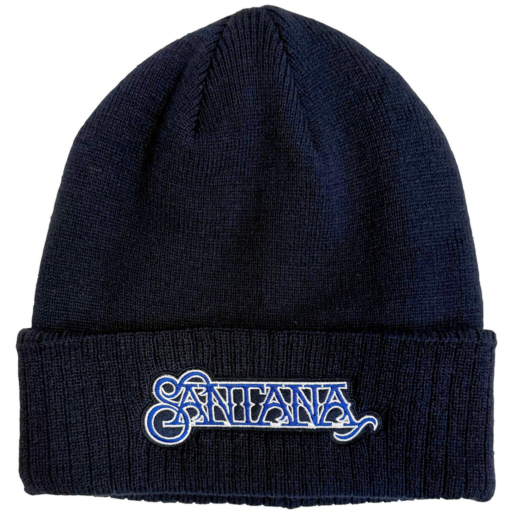 Santana - Embroidered Logo - Navy Blue OSFA Beanie Ski  Cap