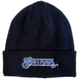 Santana - Embroidered Logo - Navy Blue OSFA Beanie Ski  Cap