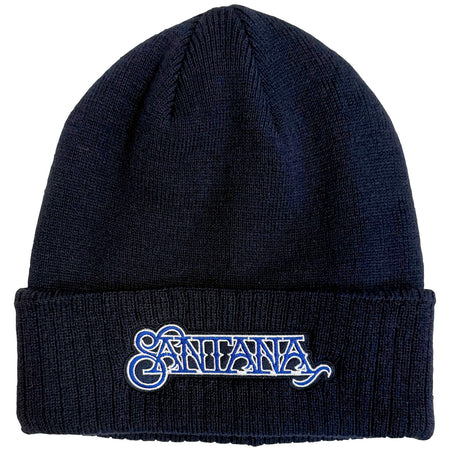 Santana - Embroidered Logo - Navy Blue OSFA Beanie Ski  Cap