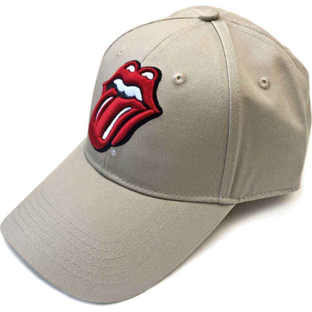 The Rolling Stones - Tongue Logo - OSFA Sand Baseball Cap