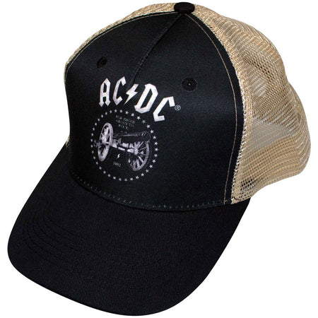 AC/DC -For Those About To Rock - Black/Sand OSFA Mesh Back Baseball Cap