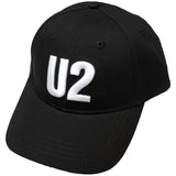 U2 - White Logo - Black OSFA Snapback Baseball Cap