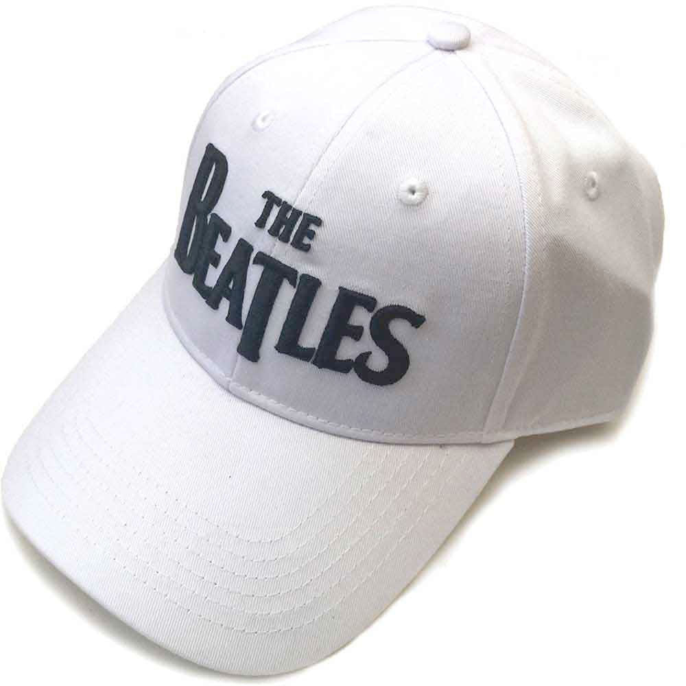 The Beatles - Black Drop T Logo  - White OSFA Baseball Cap
