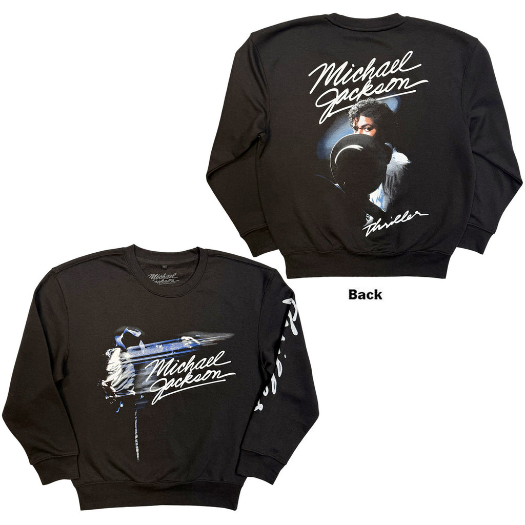 Michael Jackson - Thriller Hat Poses - Black Crew Sweatshirt