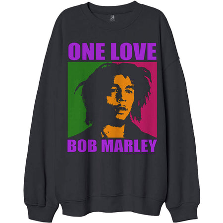 Bob Marley - One Love ( Oversized) - Black Crew Sweatshirt