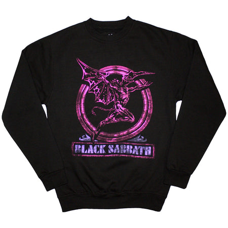 Black Sabbath - Neon Pink Henry ( Oversized) - Black Crew Sweatshirt