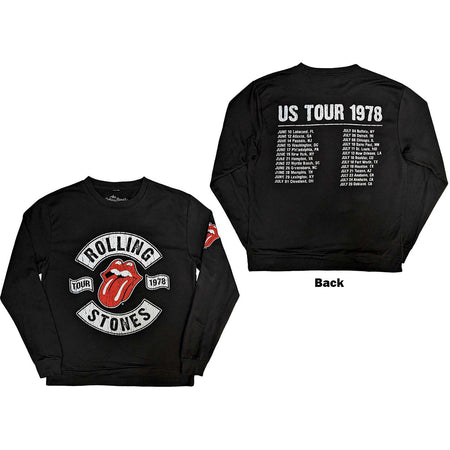 Rolling Stones - US Tour 1978 -  Black Crew Neck Sweatshirt