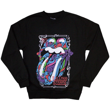 Rolling Stones - Colour Swirls - Black Crew Sweatshirt