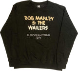 Bob Marley -Wailers European Tour 1977 - Pullover Black Crew Sweatshirt